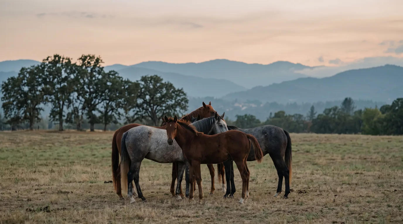 Chevaux en liberté, Centre équestre de Hauterives, Drôme